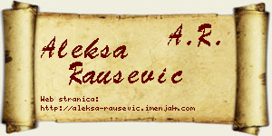 Aleksa Raušević vizit kartica